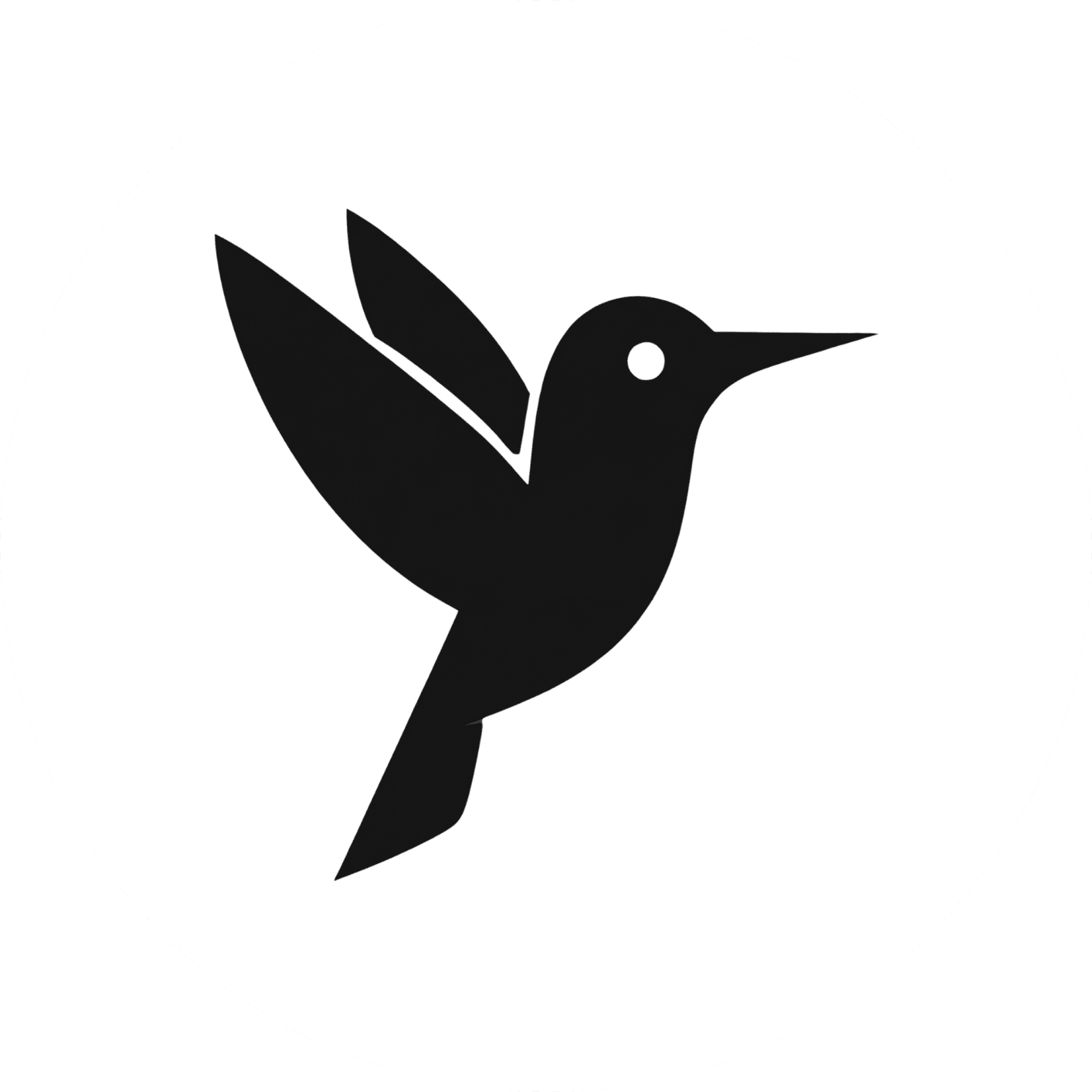 Hummbird black on white icon