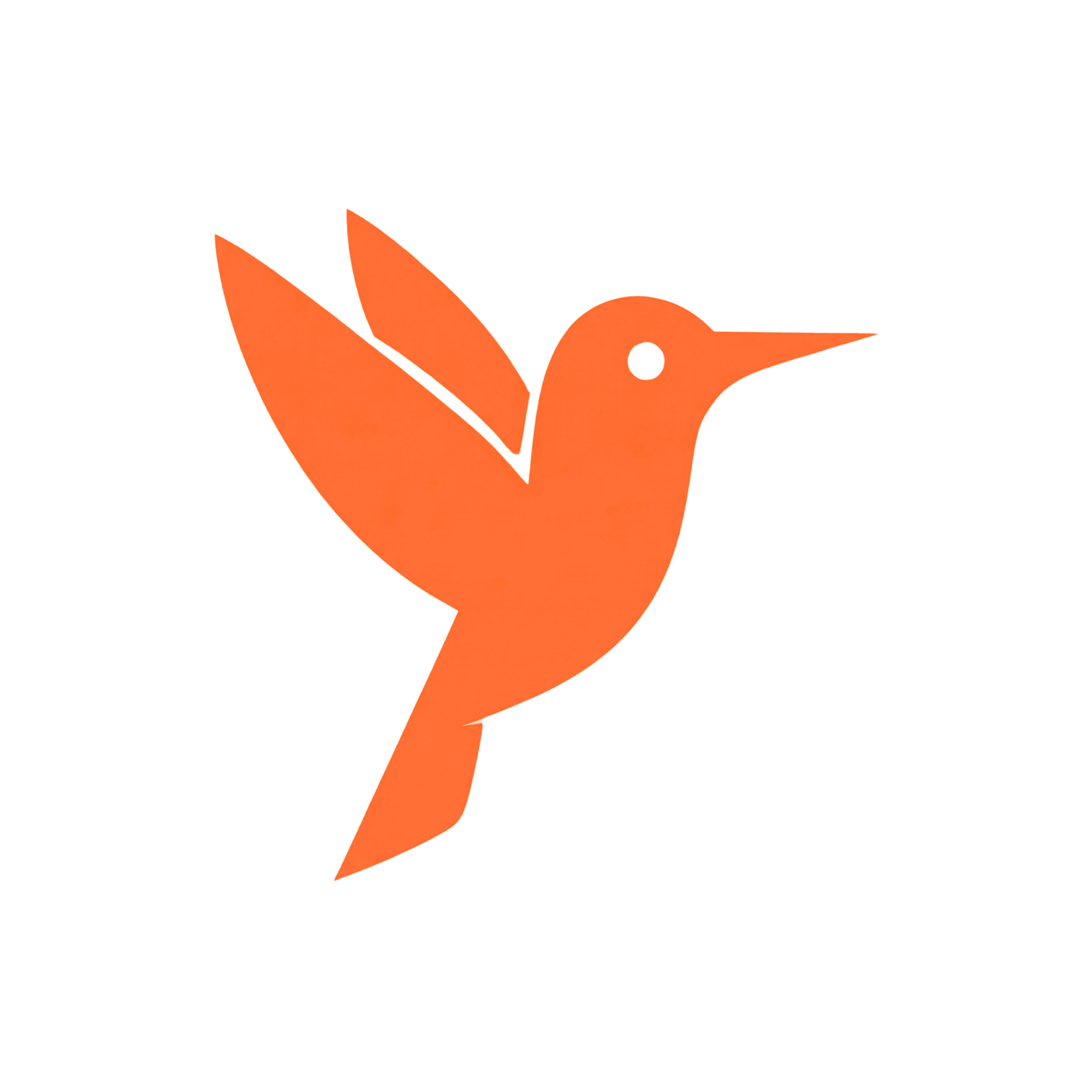 Hummbird orange on white icon